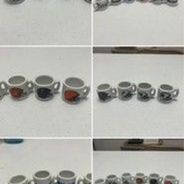 Vintage NFL Mini Coffee Mugs 1.25" Collectible Cups (Lot of 19)