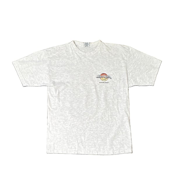 Hard Rock Cafe Edinburgh Gray Short Sleeve T-Shirt Rock & Pop Music Size L