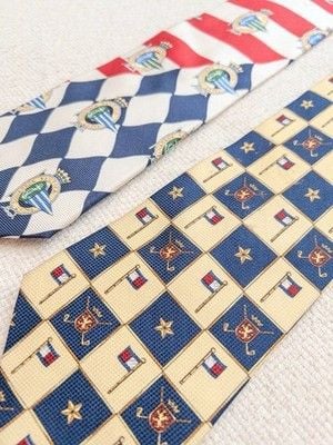 Lot of 2 Vintage 90s Men's Silk Ties Nautica Yacht Squadron Tommy Hilfiger Golf 1