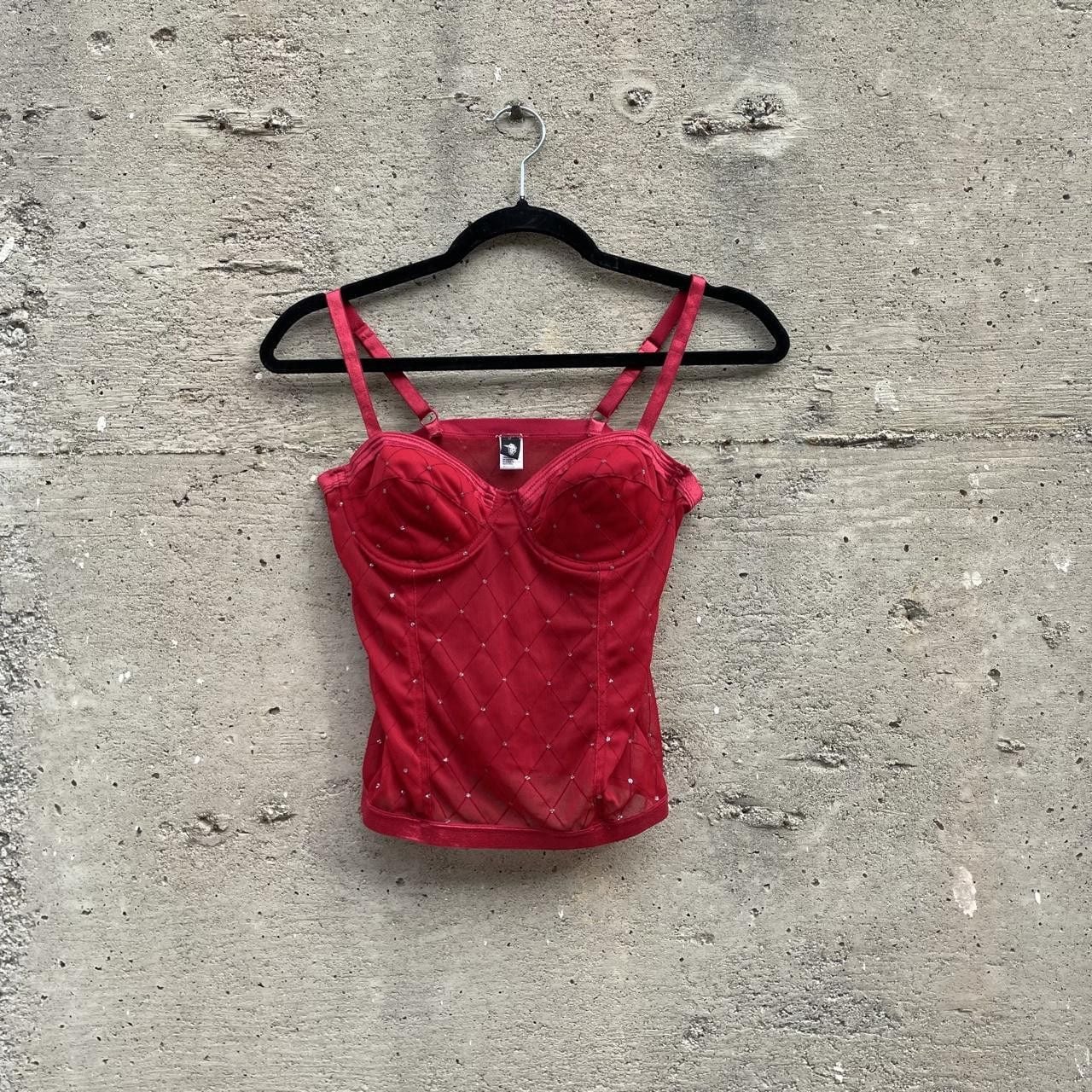 2000s red corset top 6