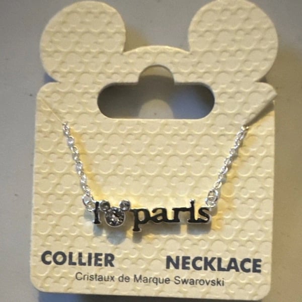Disney Mickey Mouse Paris Necklace Swarovski Crystals 