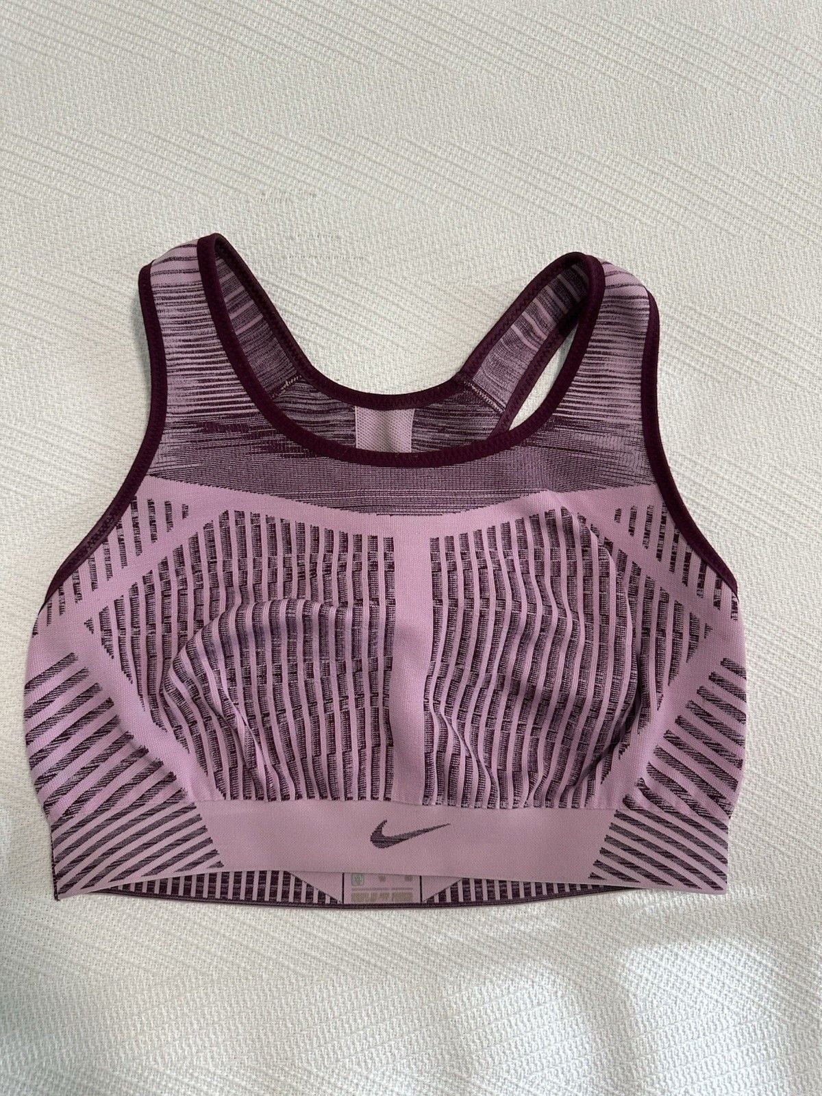 Nike Sports Bra Pink Purple Seamless Medium Support Size XL 2