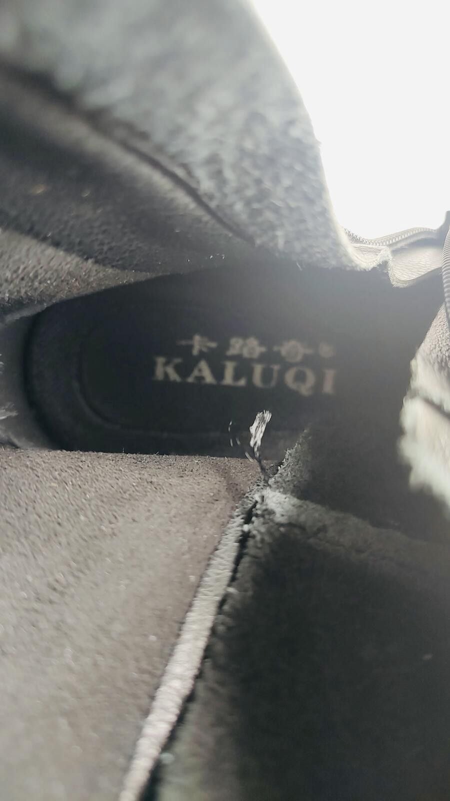 KALUQI Black Lace-Up Ankle Boots with Block Heel 10