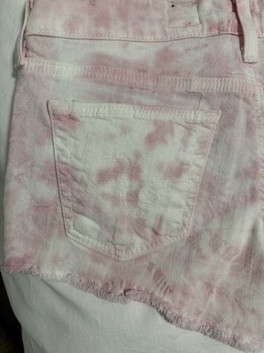 AG Adriano Goldschmied Shorts Womens Size 25 White Pink Denim Daisy Low Rise 4