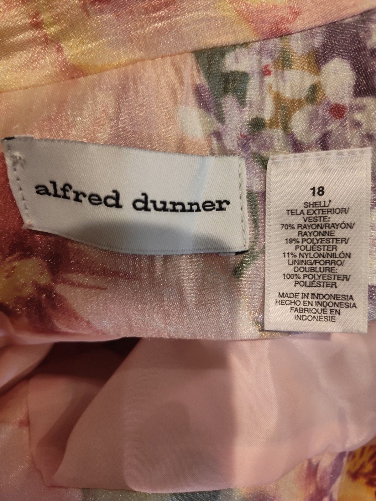 Vintage Alfred Dunner Shimmering Botanical & Floral Blazer in Size 18 Fits XL EC 8