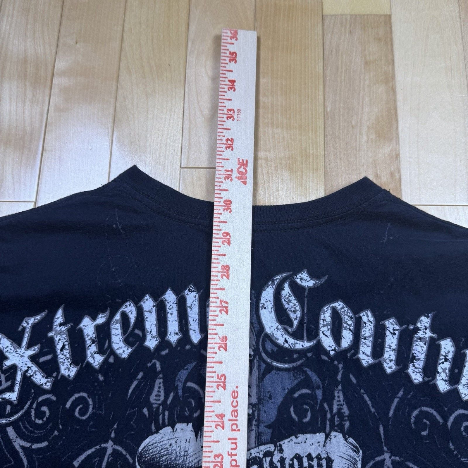 Xtreme Couture Affliction Shirt Mens 2XL Black Skull Cross Gothic MMA Y2K Tee 7