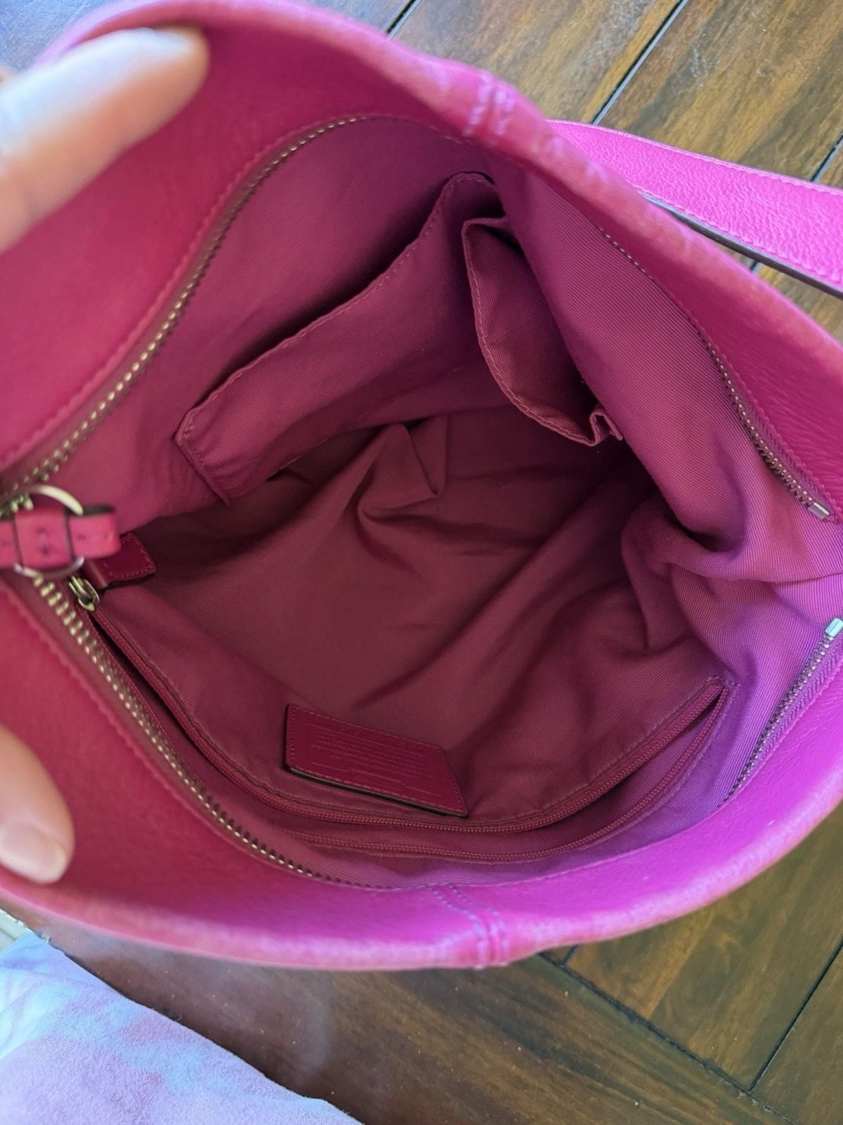 Coach F15064 Pink Leather Duffle Hobo Shoulder Crossbody Bag Y2K Style 12
