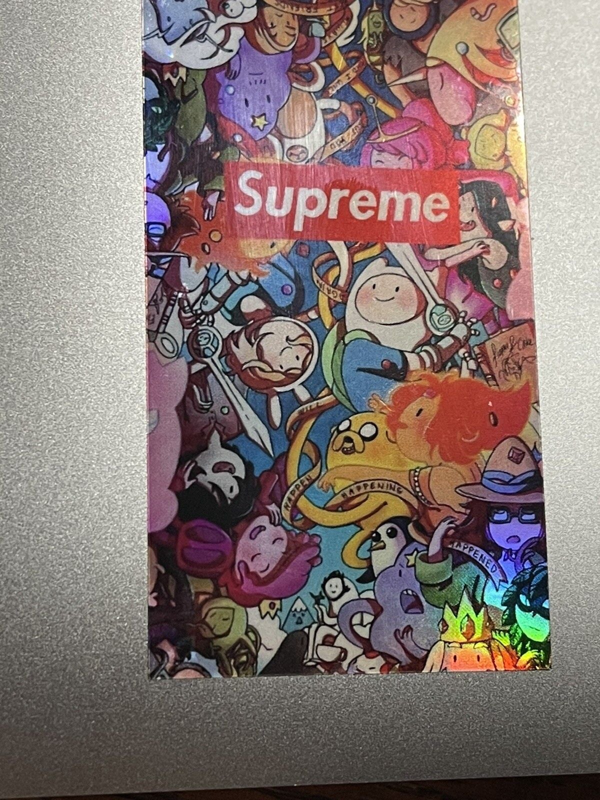 Supreme Vinyl Sticker Adventure Time Holographic 1.7x3" Punk Rock Car Skater 3