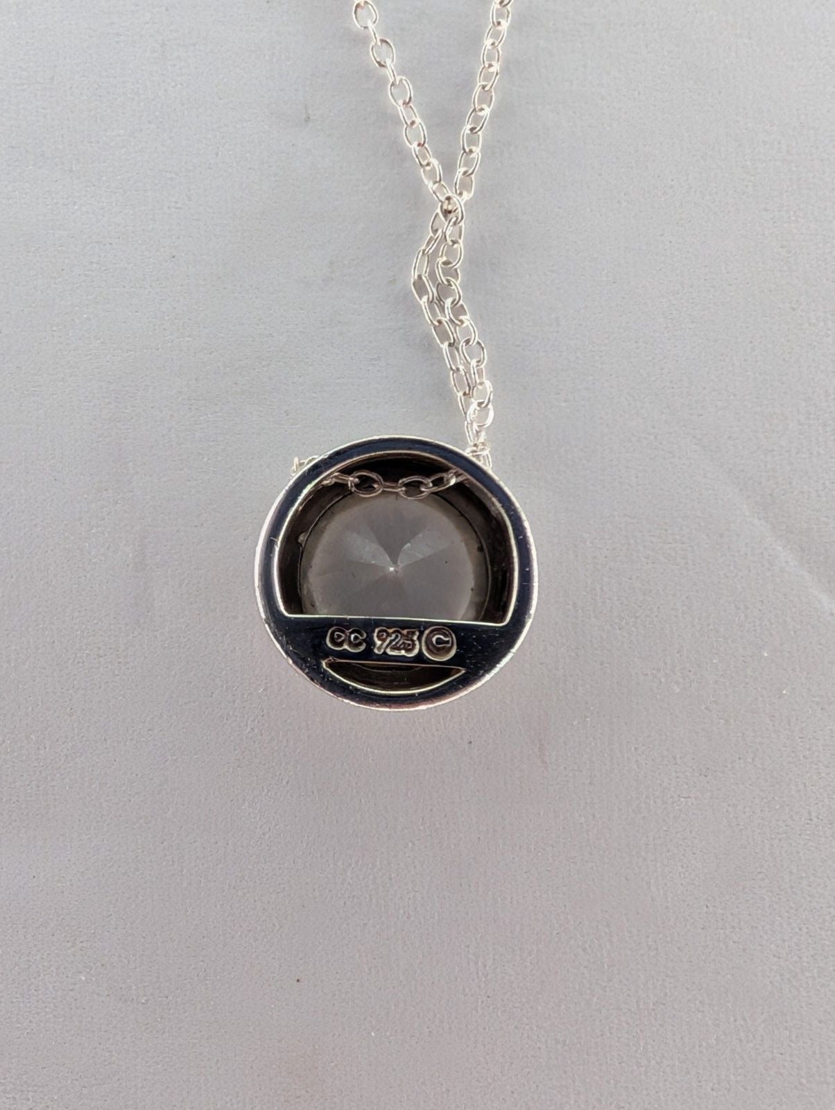 Sterling Silver Bezel Set Solitaire Pendant And Necklace 4