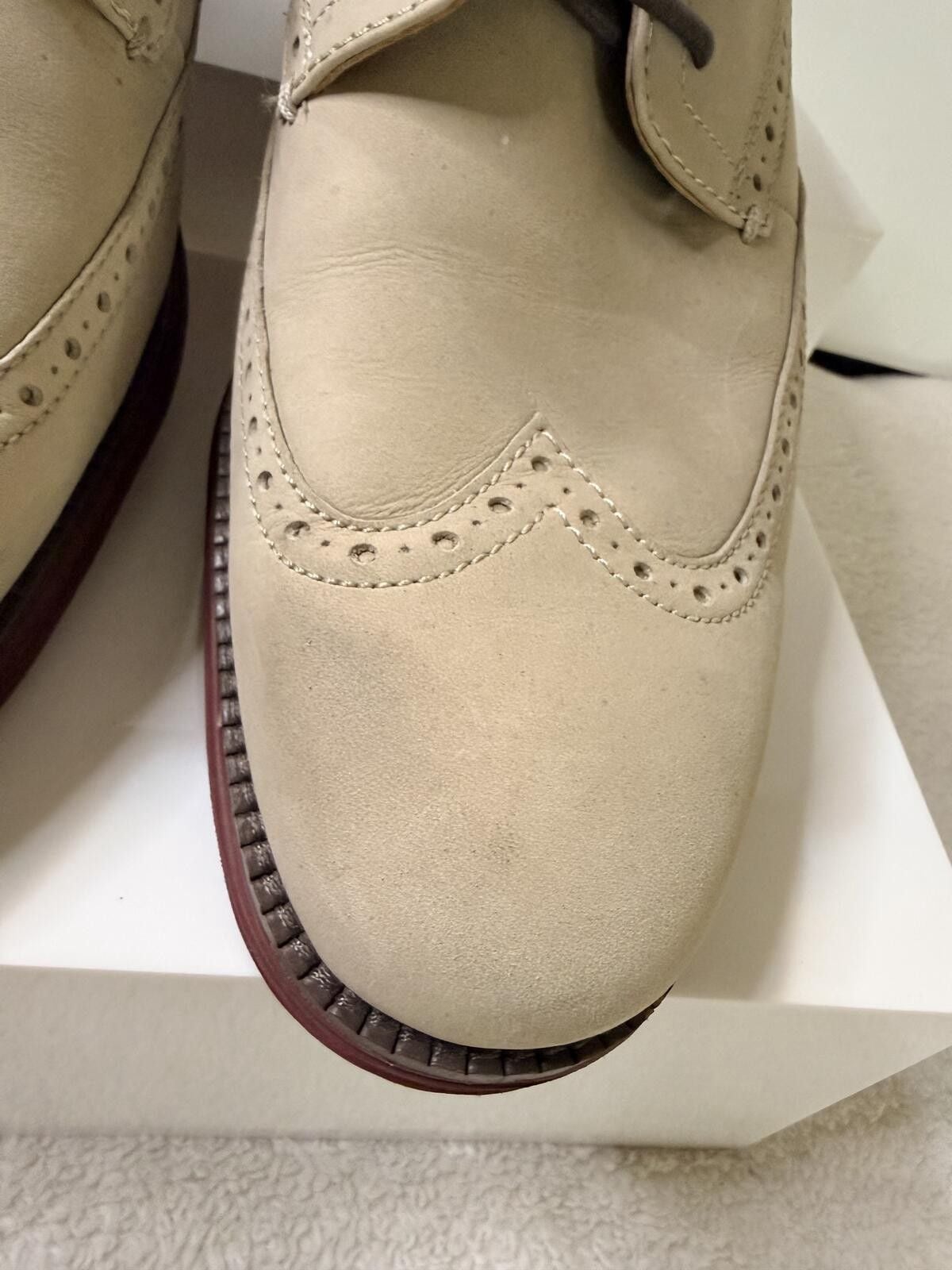 Cole Haan Grand.Os Tan Nubuck Men’s Wingtip Oxford Dress Shoes 8