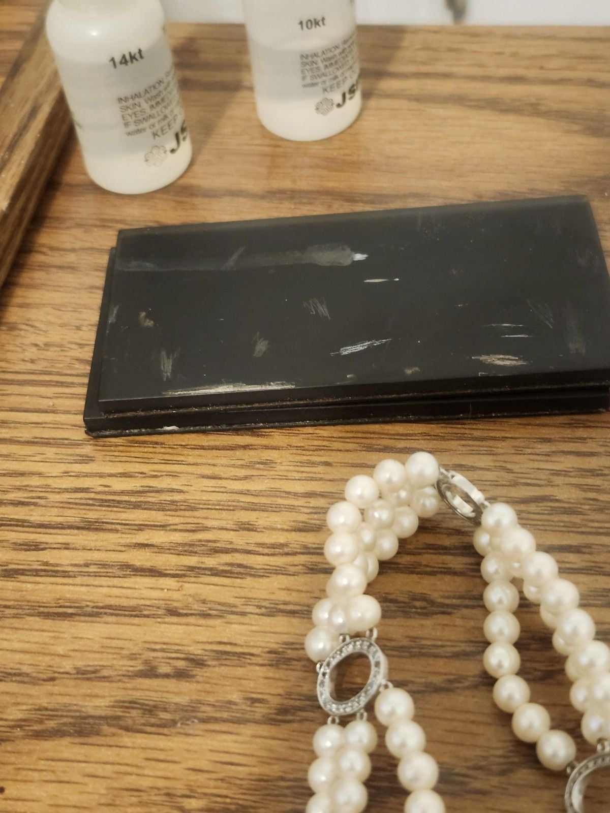 Diamond And 3 Strand Fresh Water Bracelet 7