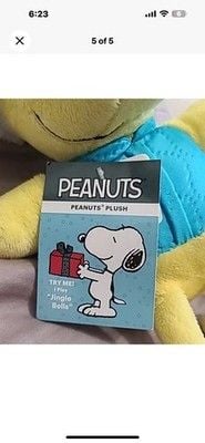 NWT NOS Peanuts Holiday Musical Woodstock Plush Doll 10" Plays Linus & Lucy Soft 4