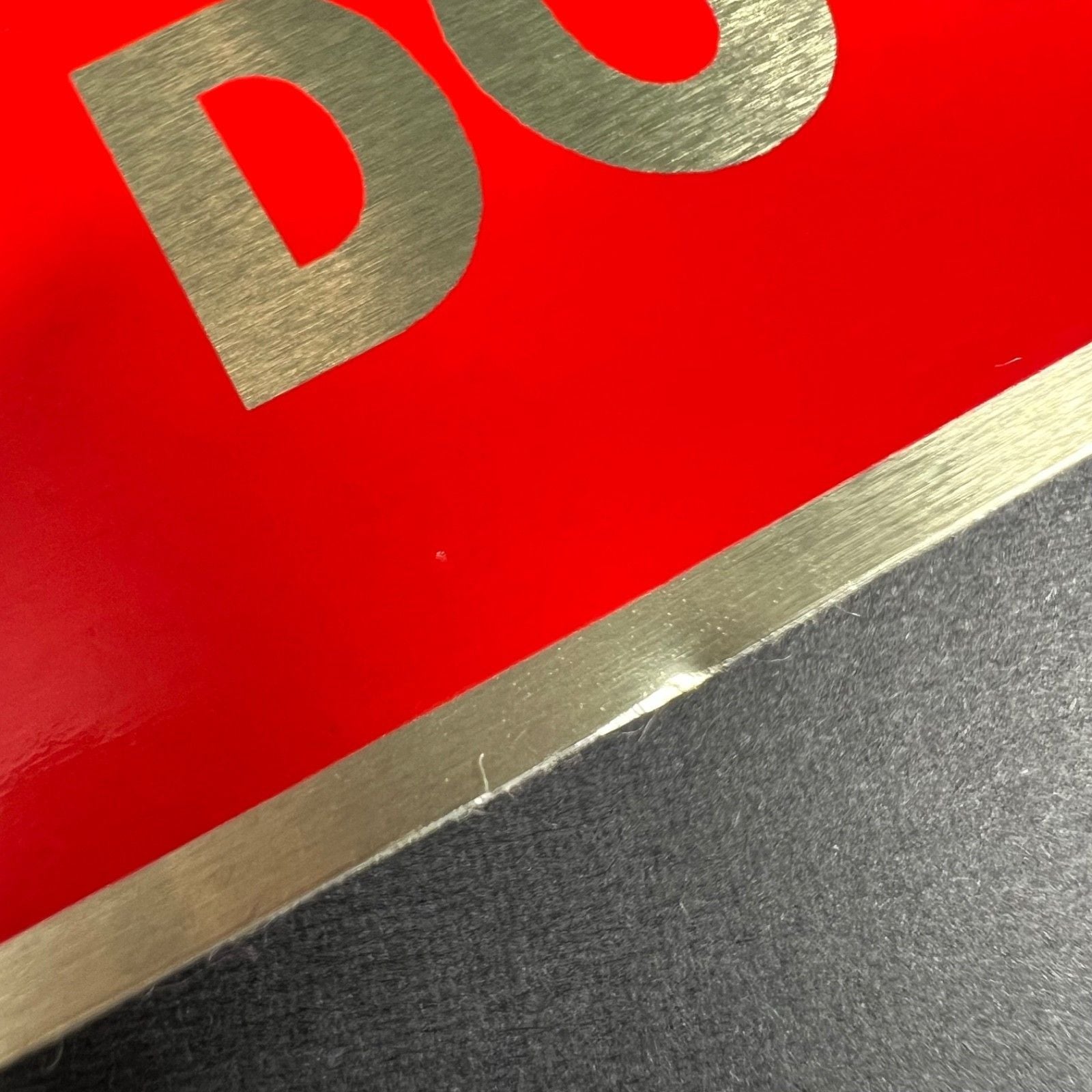 2 in. x 8 in. 3M Adhesive Metal Beware of Dog Sign Red and Silver 3