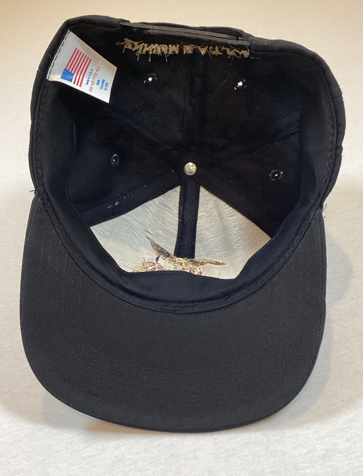 VTG NRA Millennium Benefactor Member Hat Snapback Black Eagle Flag USA Excellent 8