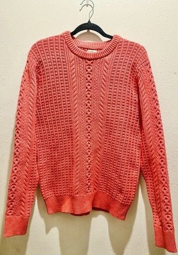 NWT J Crew SZ XL 100% Cotton Cableknit Sweater In Coral GrannyCore Color Of 2024 3
