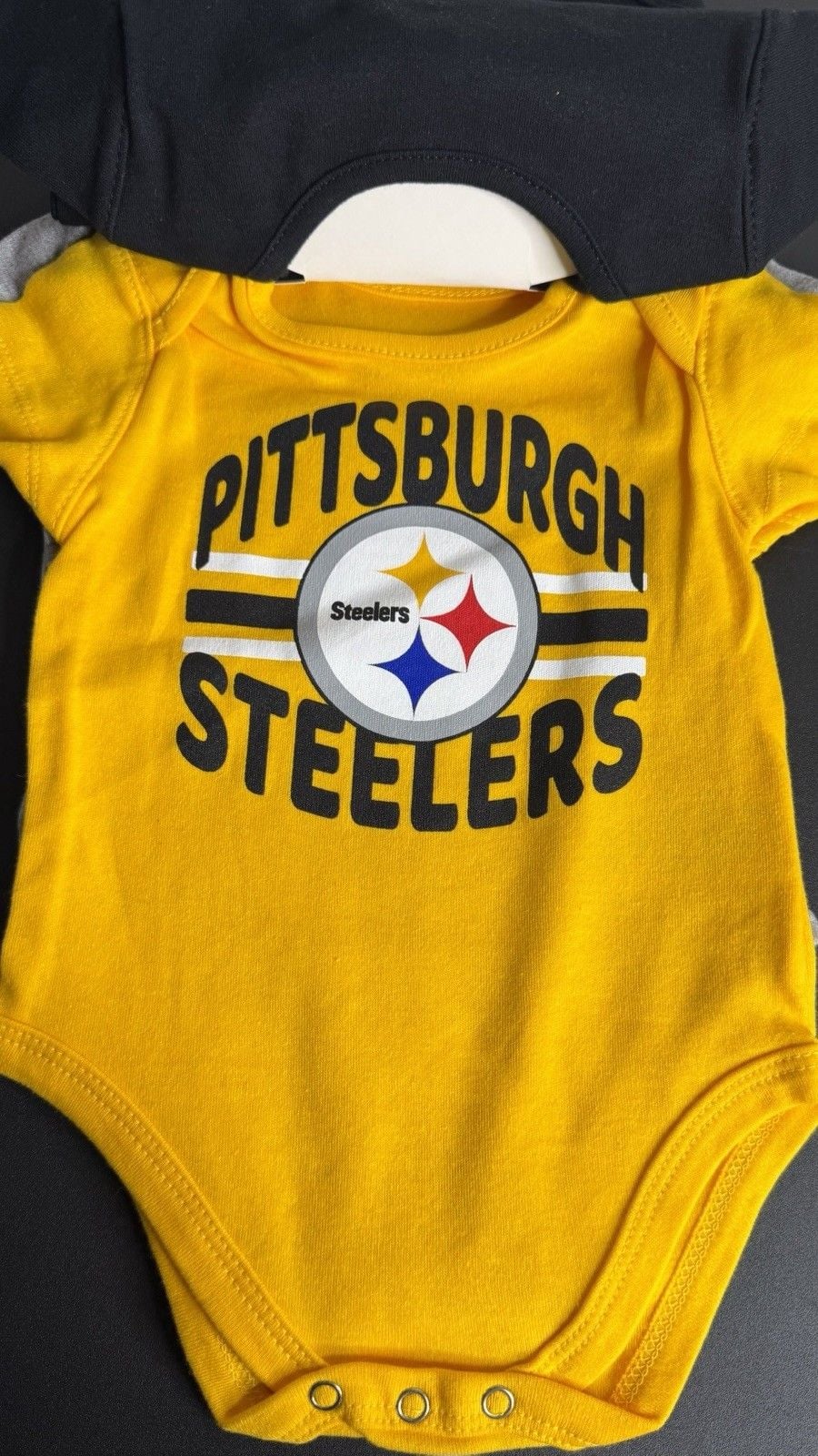 NFL Pittsburgh Steelers Logo Short Sleeve Bodysuit 3-Piece Set 3-6M 2