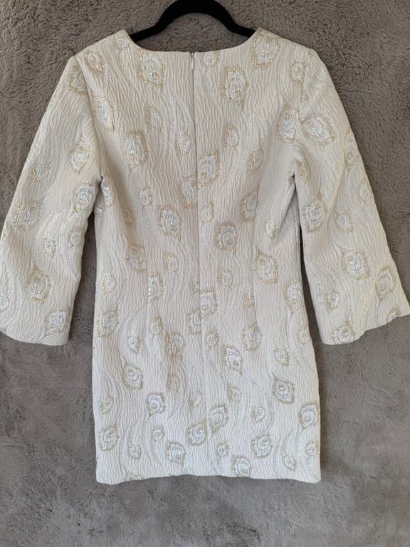 Trina Turk Selfie Embroidered Cream A-Line Dress Size S Evening Wedding $458 7