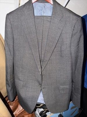 SuitSupply Lazio VBC Tropical Wool Suit Gray 44R FLAW READ 1