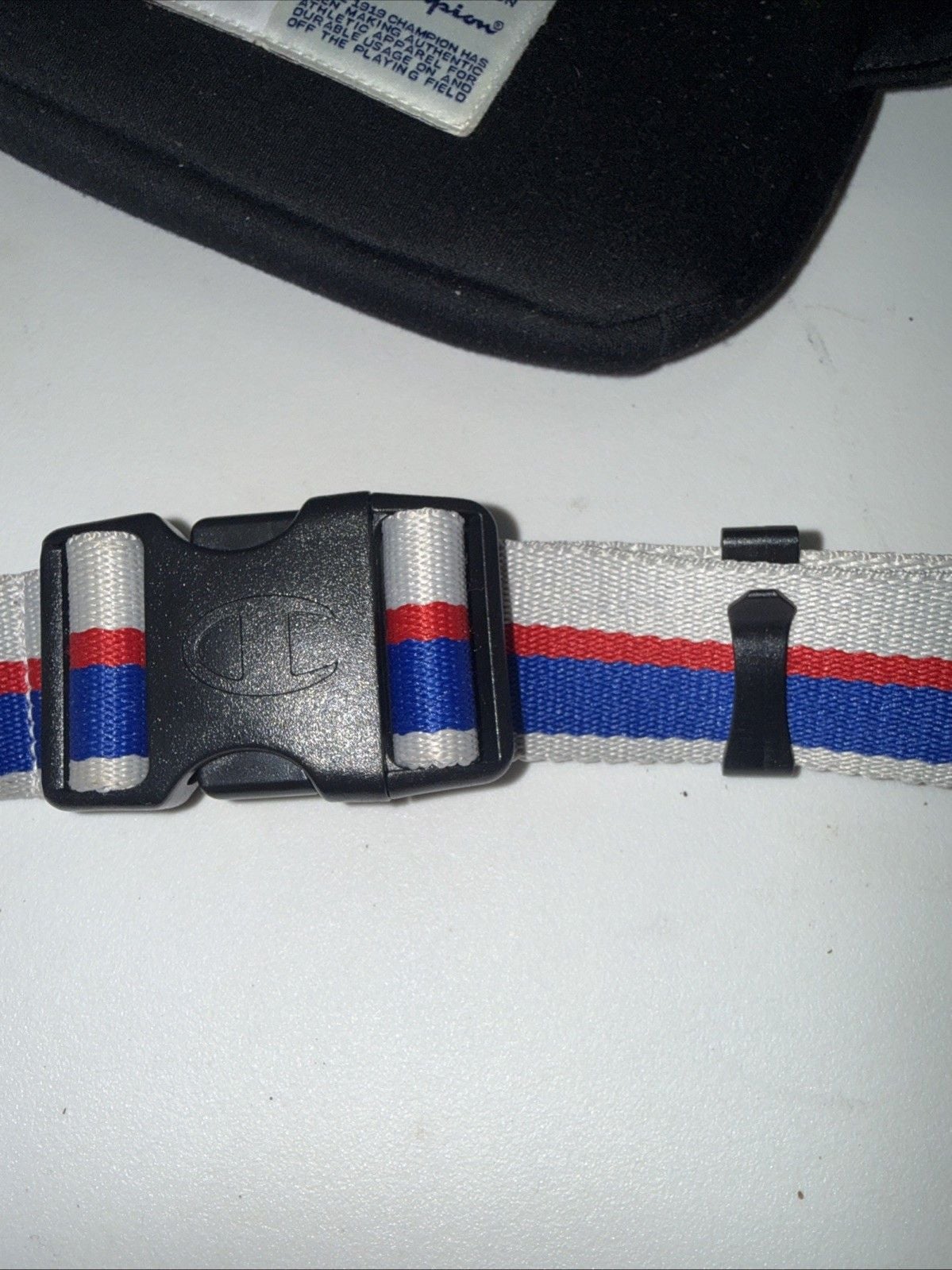 Champion Waist Bag Fanny Pack Men's Gray with Multicolor Belt 6" EUC 8