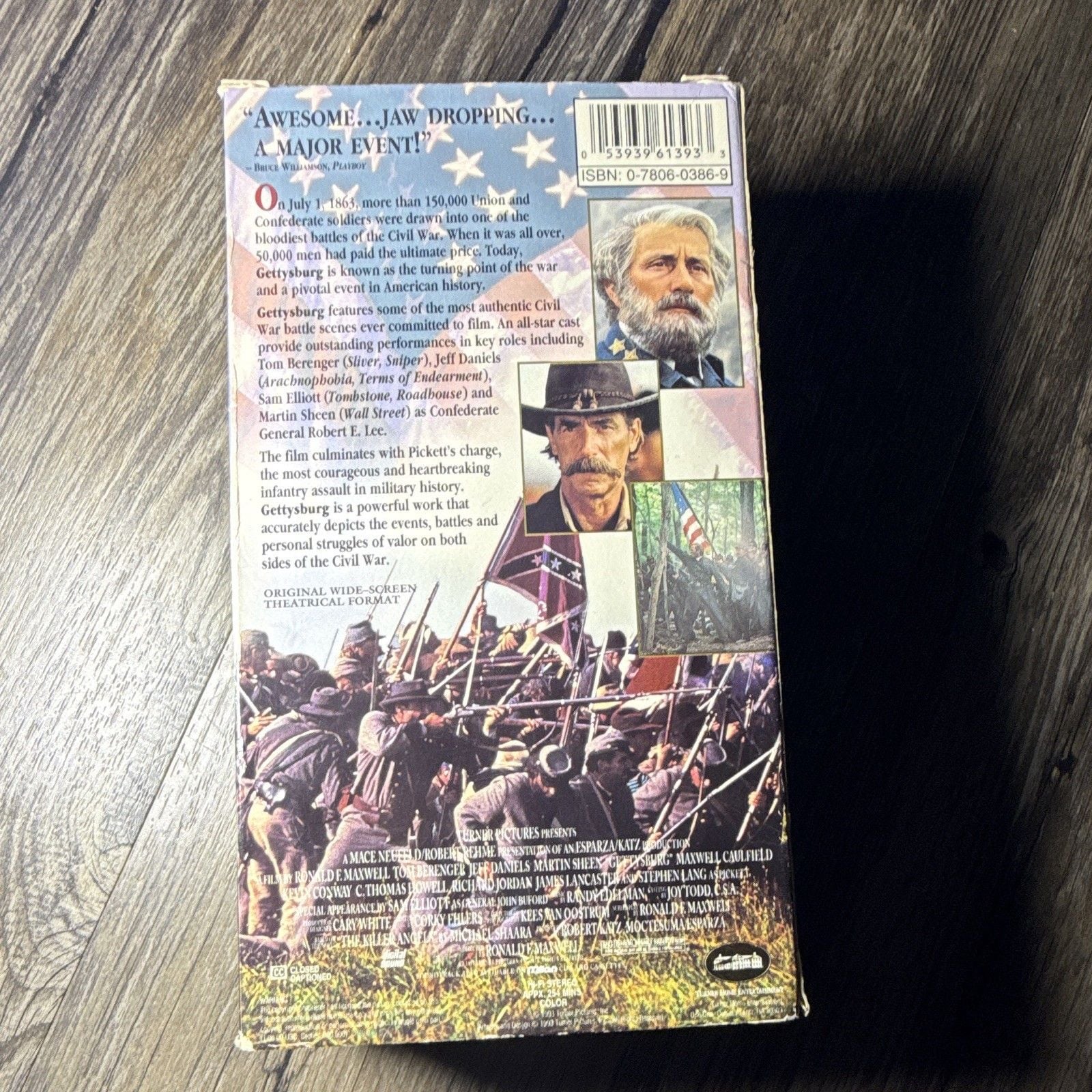 Turner Home Entertainment Gettysburg VHS NTSC Widescreen PG 1993 Maxwell 2