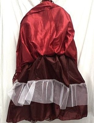 Kiki Kids Girls 12 Red Embroidered Holiday Dress 3D Floral Tulle Bow Made USA 4