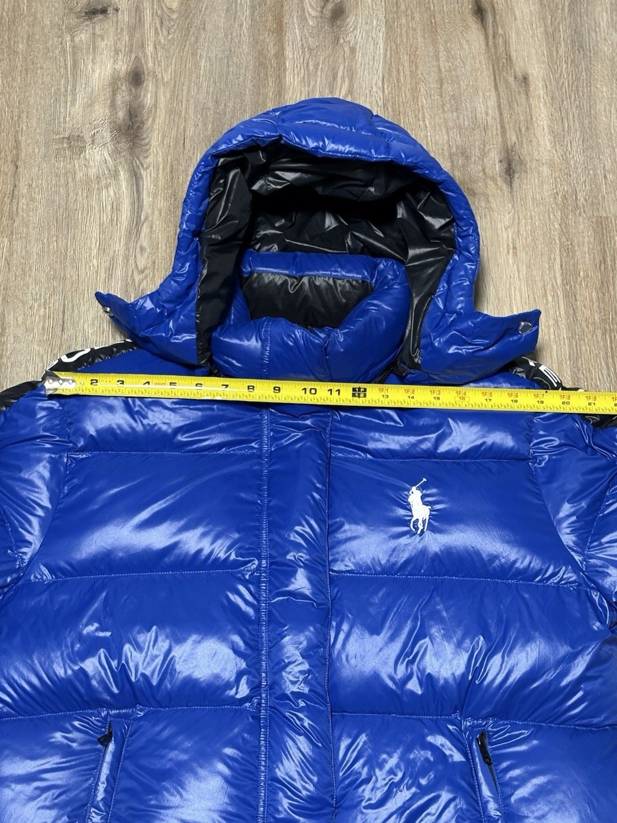Polo Ralph Lauren Down Jacket Women’s Royal Blue Big Pony Hooded Puffer SIZE XL 11