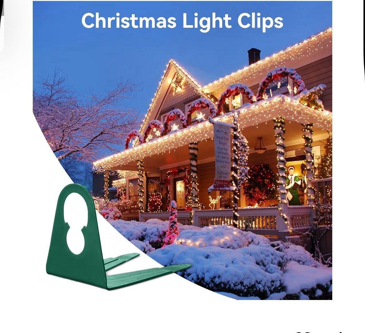 Pack of 100 Original Shingle Tab for C7/E12 C9/E17 Lights, Green, Christmas Ligh 6