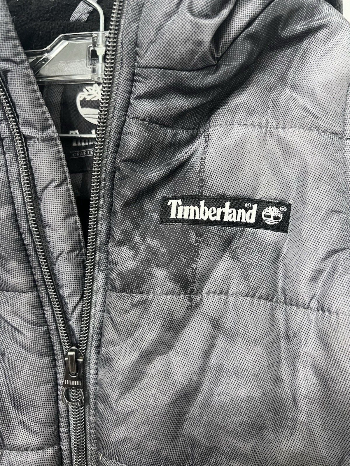 Timberland Boys Gray Hooded Insulated Puffer Jacket 3T 3