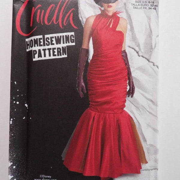 Disney Cruella Mermaid Dress Simplicity Costume S9341 H5 US Size 6-14 