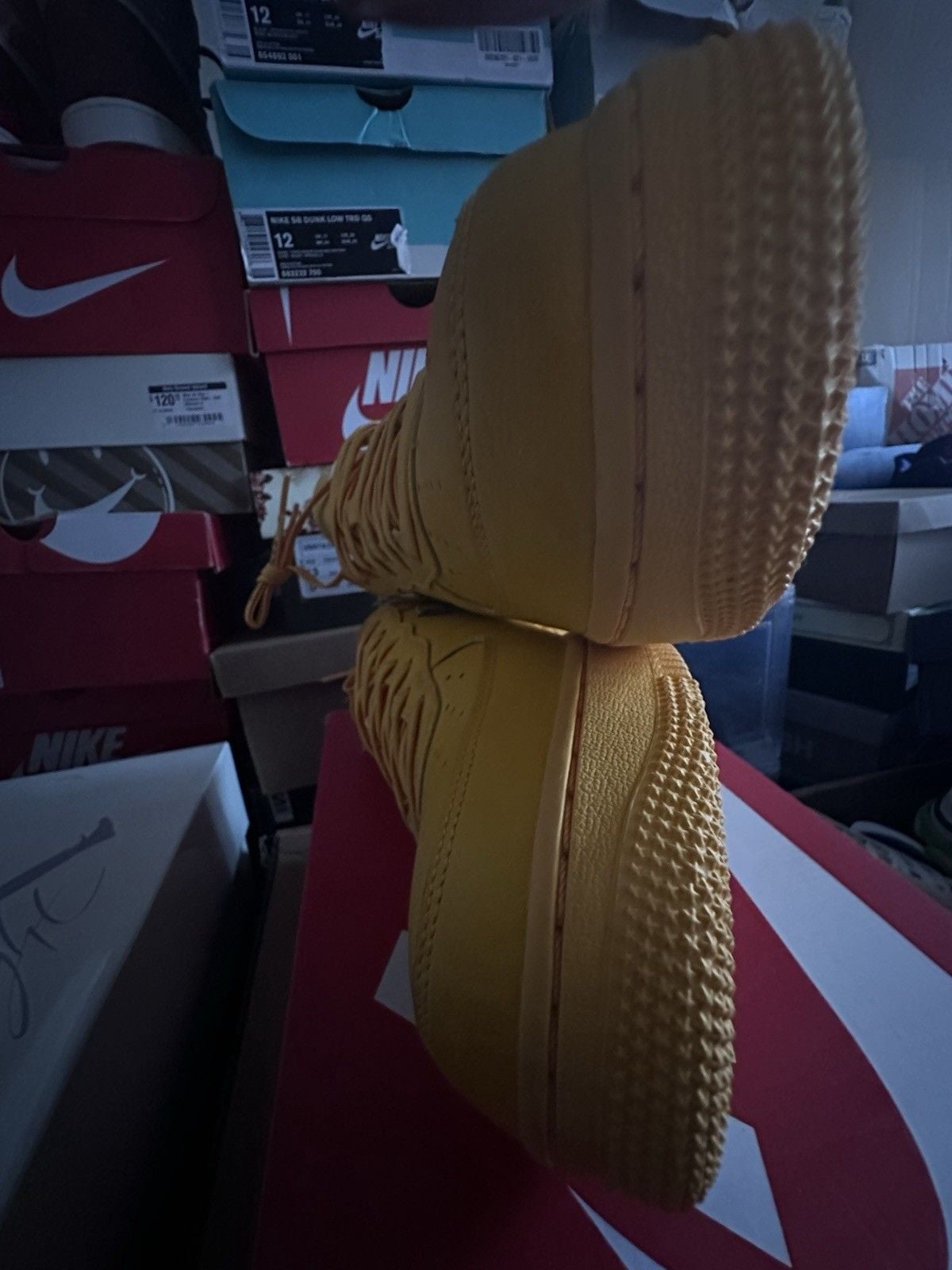 SIZE 13🌟Off-White Nike Air Force 1 ICA UNIVERSITY GOLD grail LIKE NEW 9