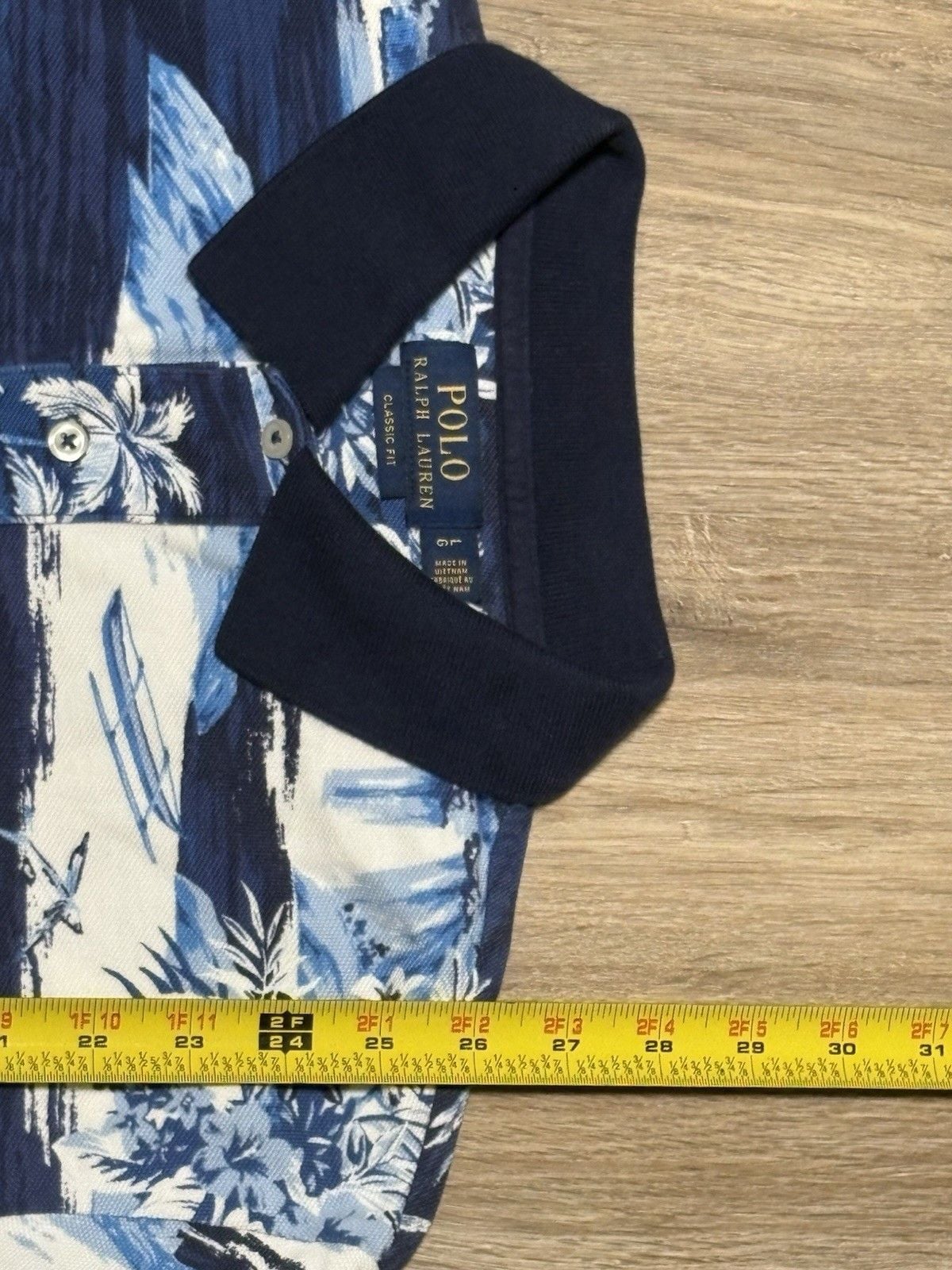 Polo Ralph Lauren Classic Fit L Blue Hawaiian Aloha Tropical Fish Polo Shirt 11