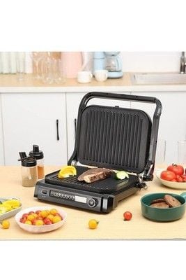 Gevi 7 in 1 Electric Contact Grill,1800W Indoor Press Griddle,Stainless Steel 2
