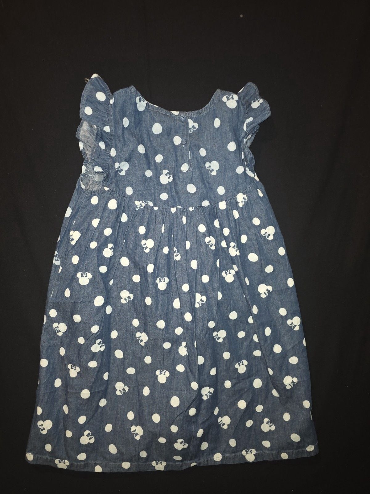 Disney Minnie Mouse Big Girl Skater Dress Blue Polka Dots Size 7/8 2