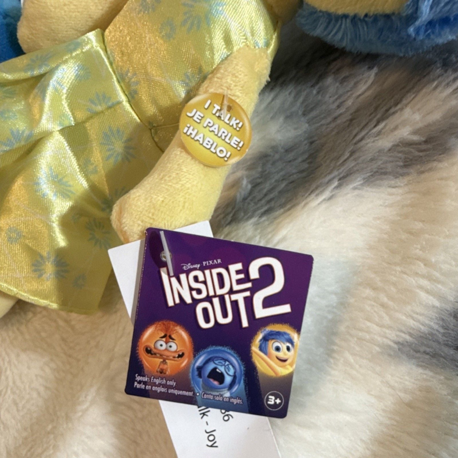 Disney Pixar Inside Out 2 Sadness and Joy Talking Plush Toys Small 2024 4