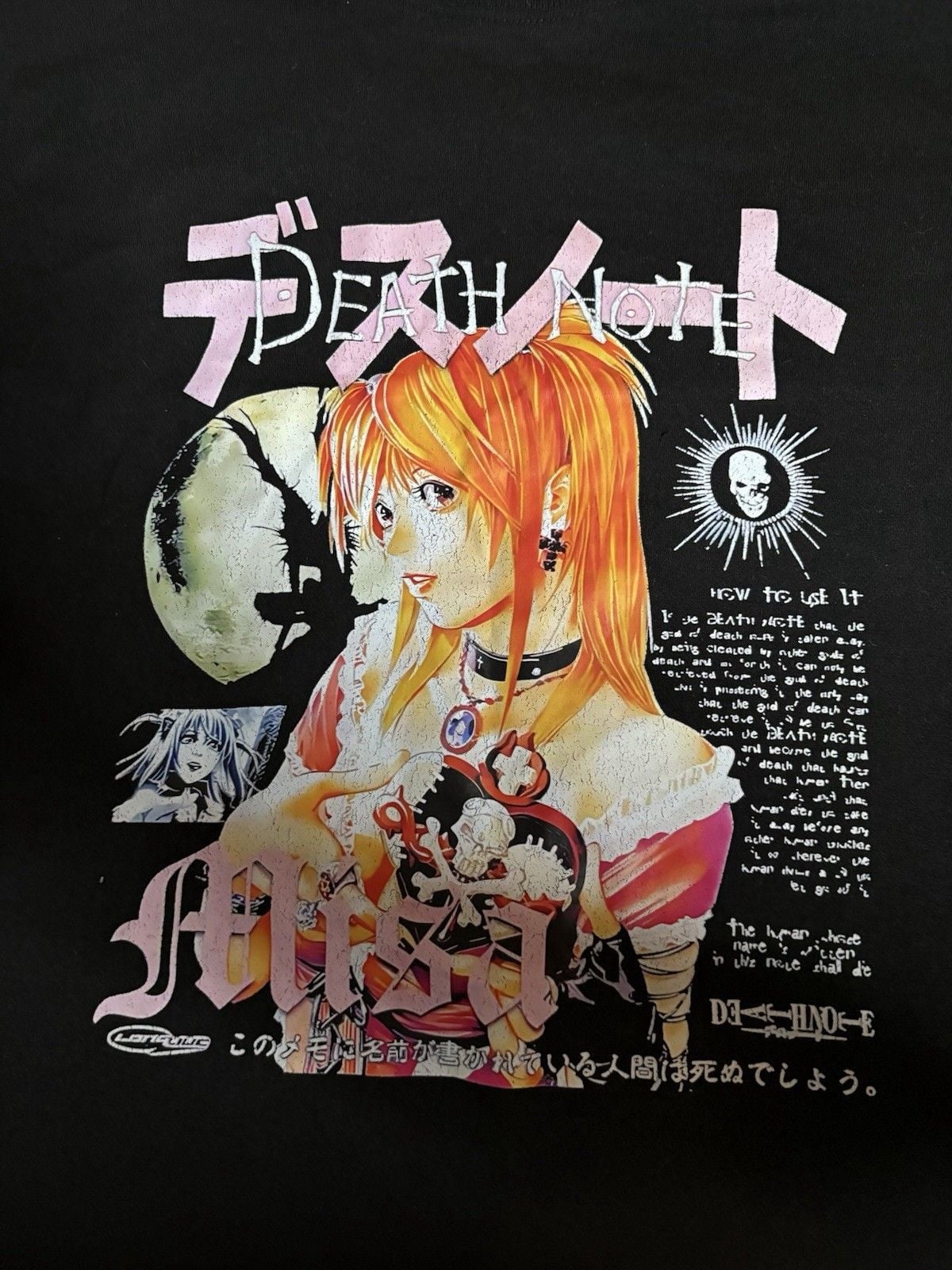 Death Note Misa Amane Vintage Graphic T-Shirt Black Mens Size M 3
