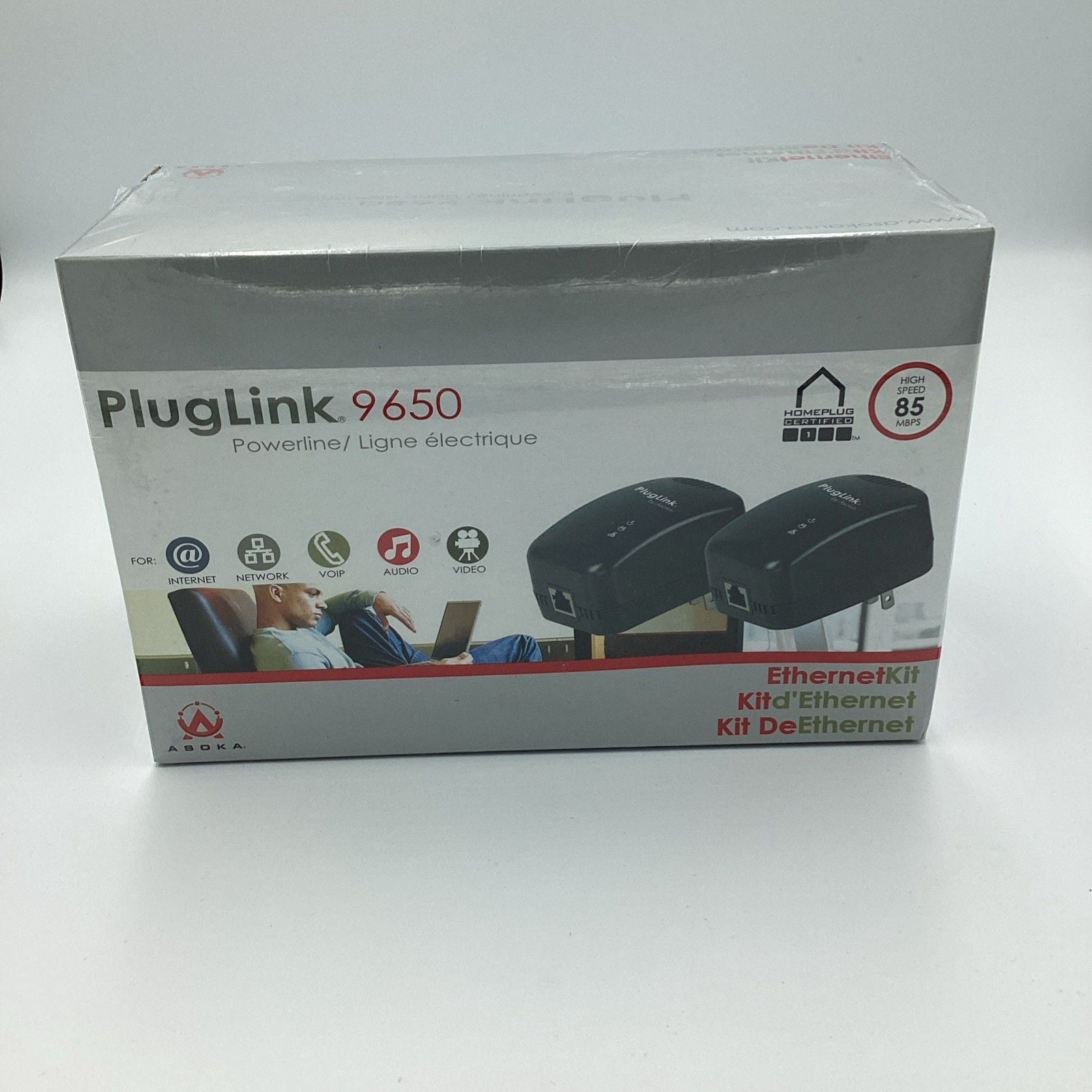 PlugLink 9650 Ethernet Over Power Kit NEW SEALED (C16B5) 1