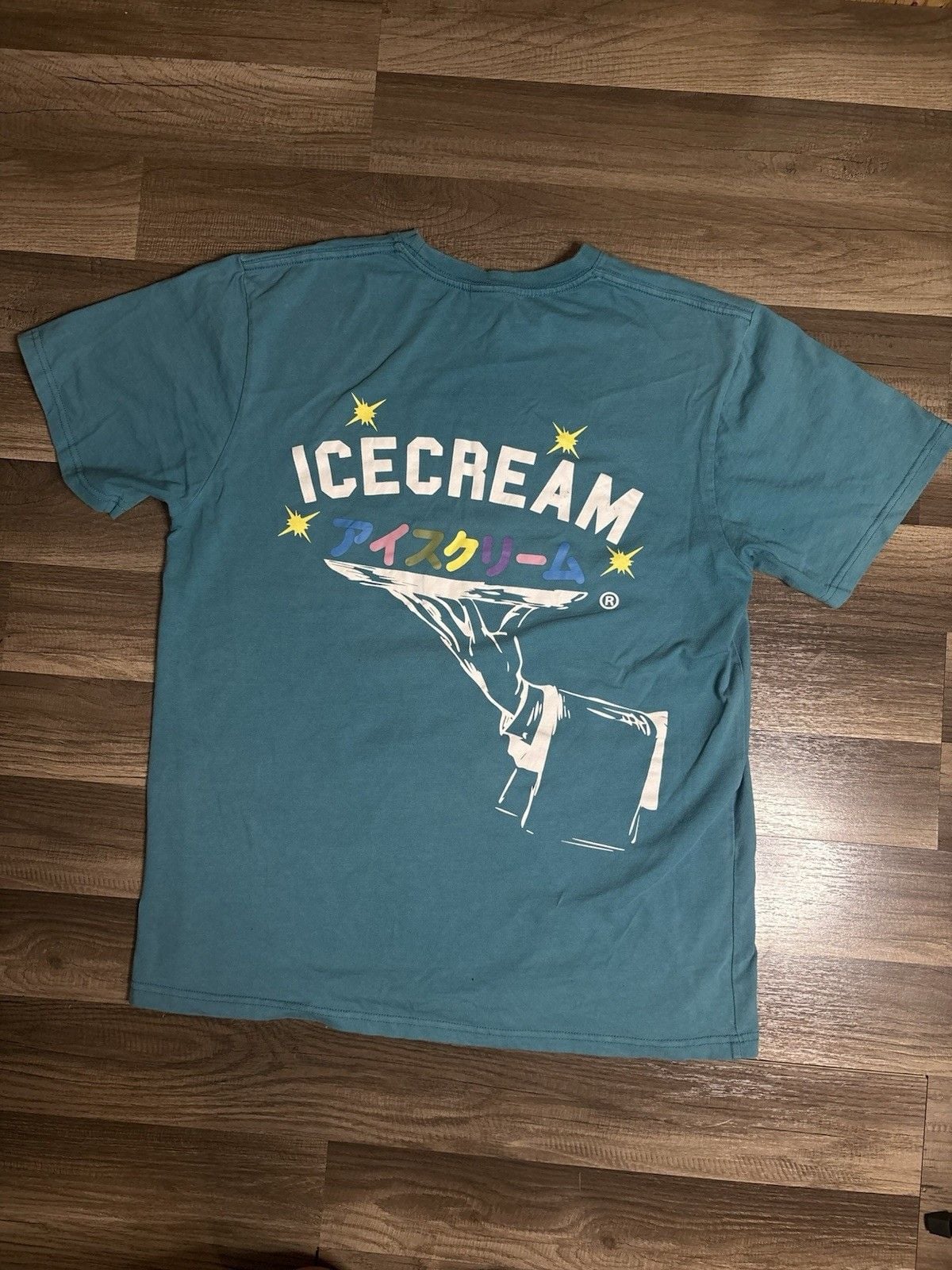 Billionaire Boys Club Icecream Man T-Shirt Size L Teal Short Sleeve 3