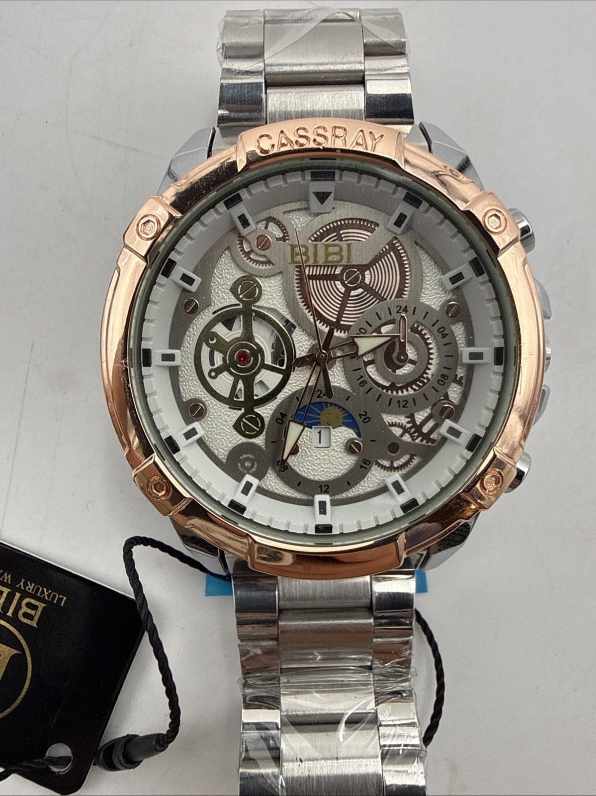 🔥 BIBI Men’s Watch B0200 Rose Gold Stainless Steel 50mm Case Date NIB 🔥 5