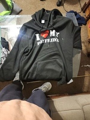 I Love My Boyfriend Black Pullover Hoodie 2