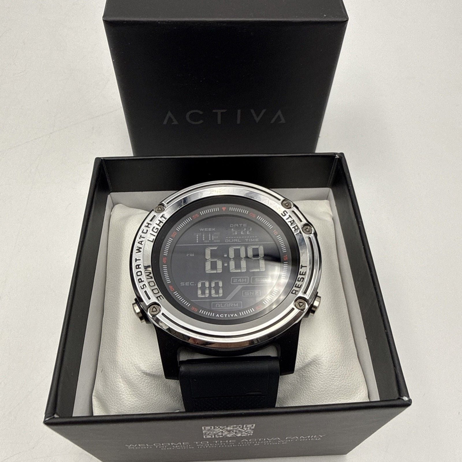 Activa Voyager of Time Men’s Digital Watch Black 52mm ACW8125-006 New In Box 15