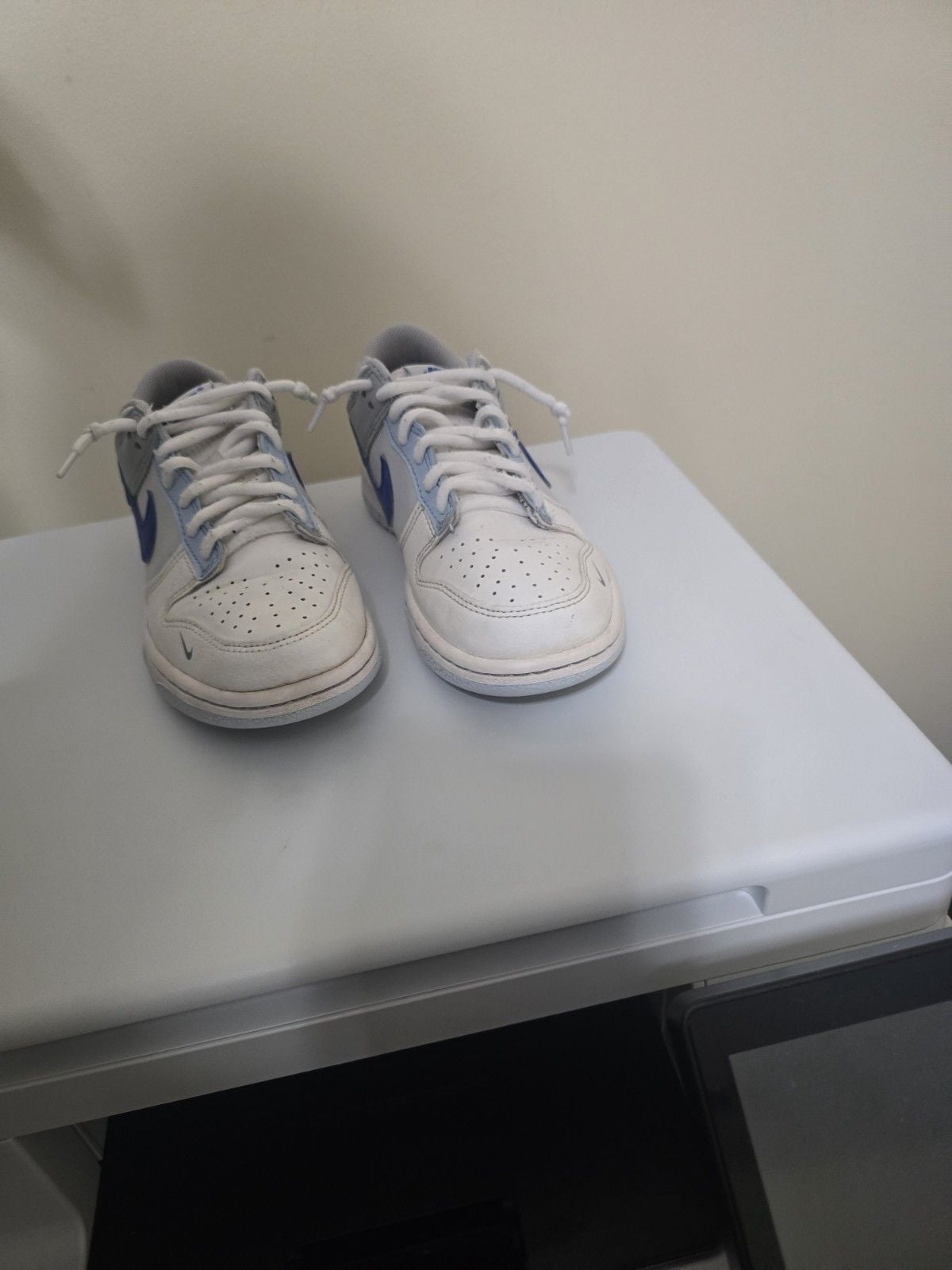 Nike Dunk Low GS White/Blue/Gray Colorblock Sneakers Youth US 4.5Y FB1843-141 6