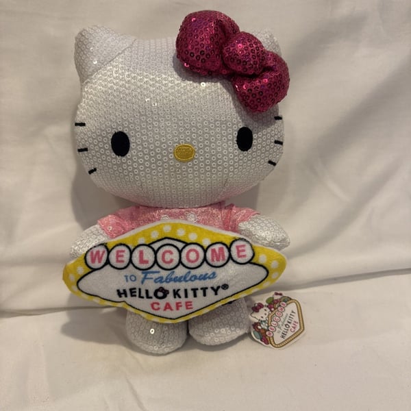 Sanrio Hello Kitty Cafe Shop Las Vegas Nevada Sequin Plush Stuffed Toy