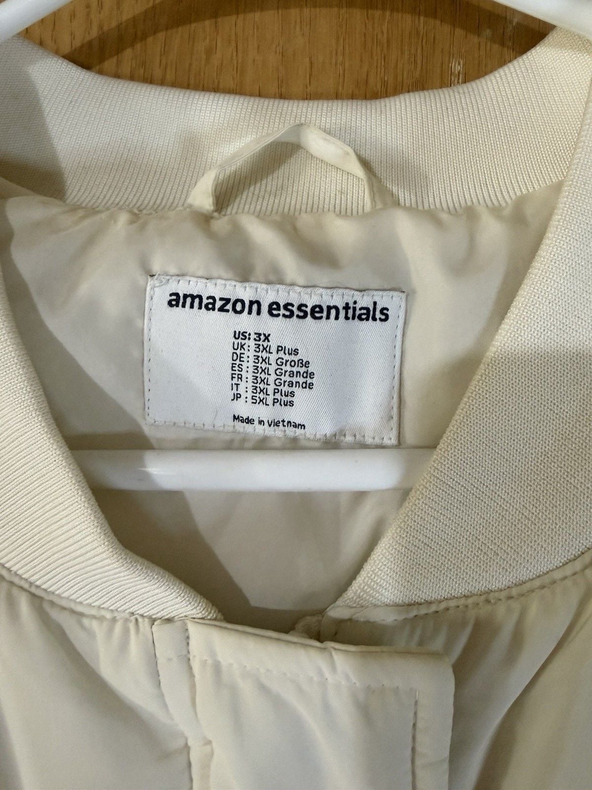 Amazon Essentials Ivory Solid Quilted Collared Long Sleeve Coat Plus 3X 4