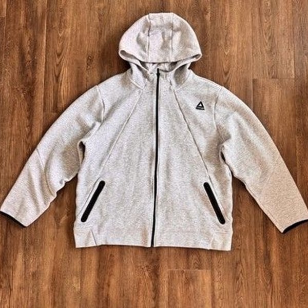 reebok mens hoodie 3XL Gray Cotton Blend Athelete Full Zip