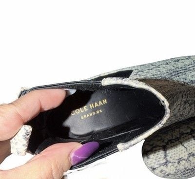 Cole Haan Grand OS Nitasha Python Snakeskin Chelsea Ankle Boots Block Heel 6 B 9