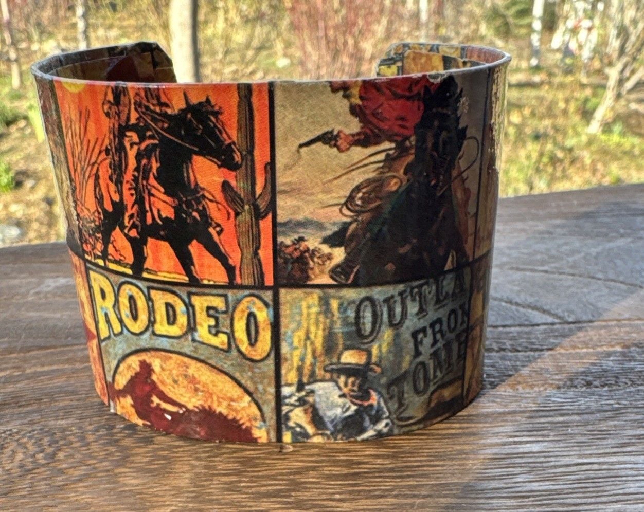 Western Cowboy Movie Bracelet Bangle Cuff Texas Rodeo Gunslinger Artisan Made 3
