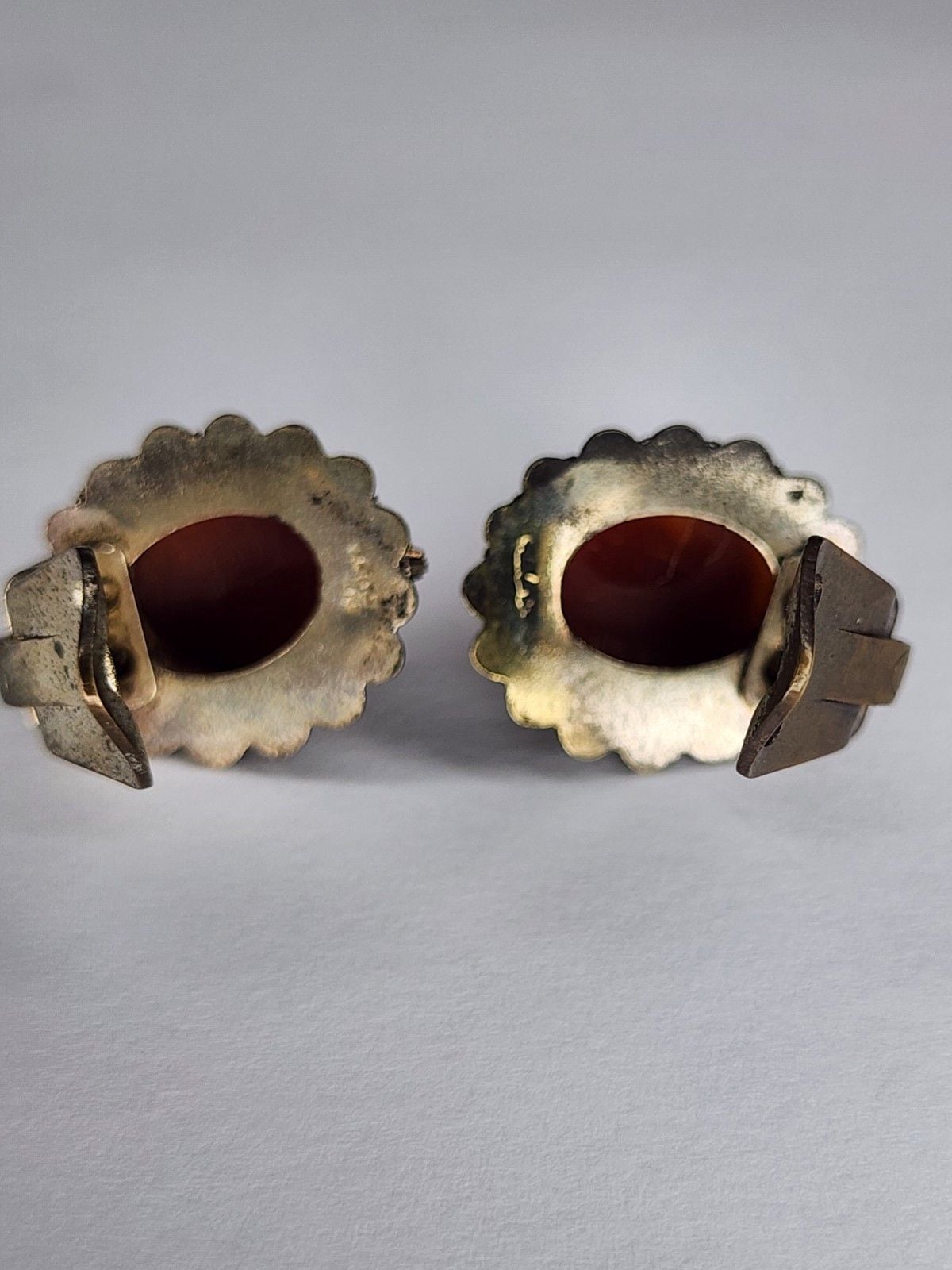Hand Carved Hand Made Cameo Clip On Earrings 4