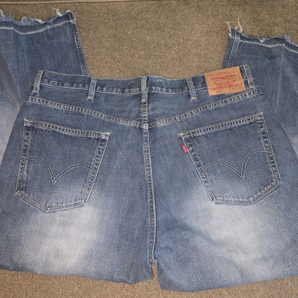 Vintage Levis 569 Denim Jeans Mens 40x30 Loose Straight Made in USA Y2K 2003 11