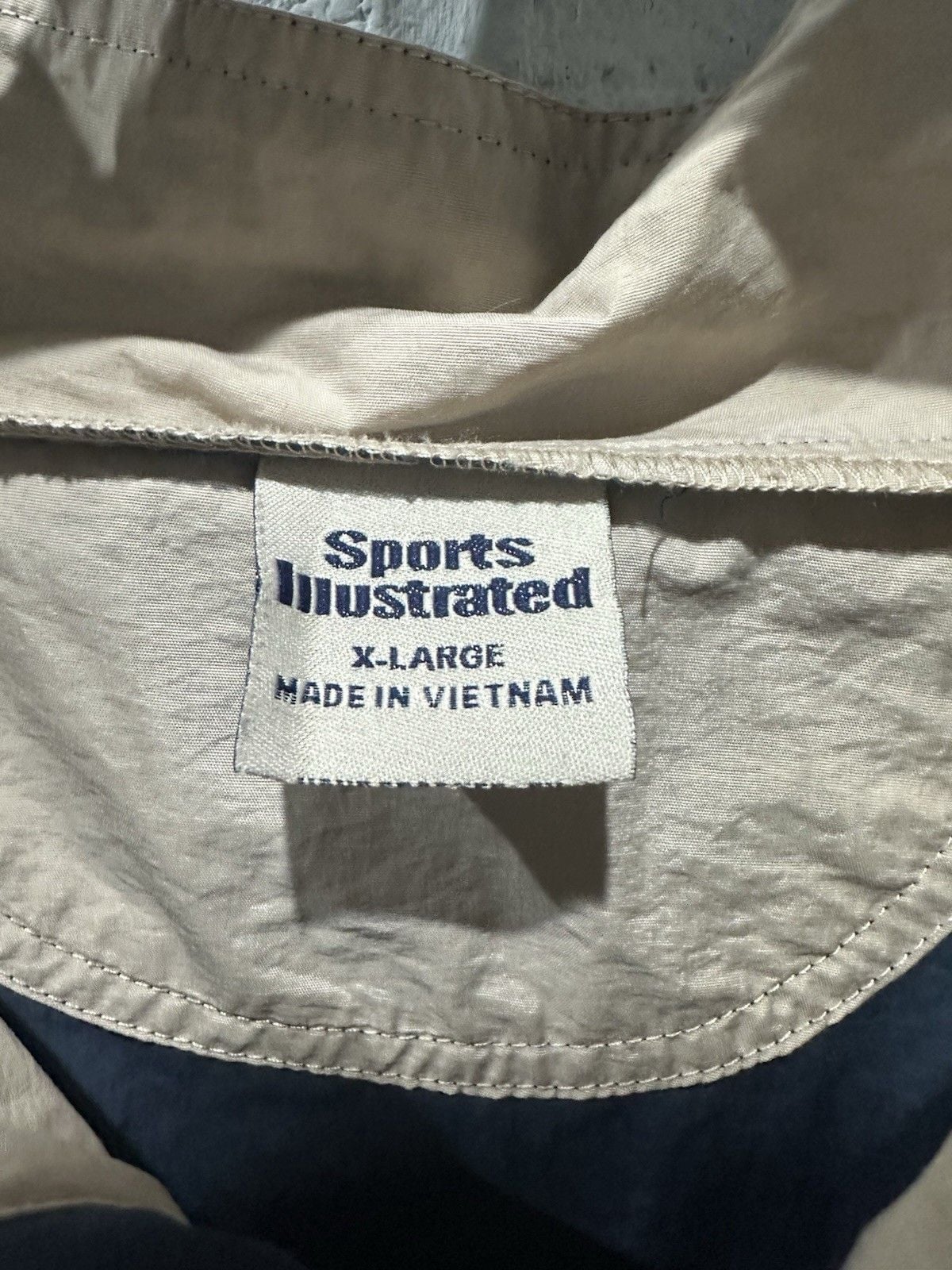 Sports Illustrated Men’s Vintage Jacket Navy tan original sz X large Embroidered 5