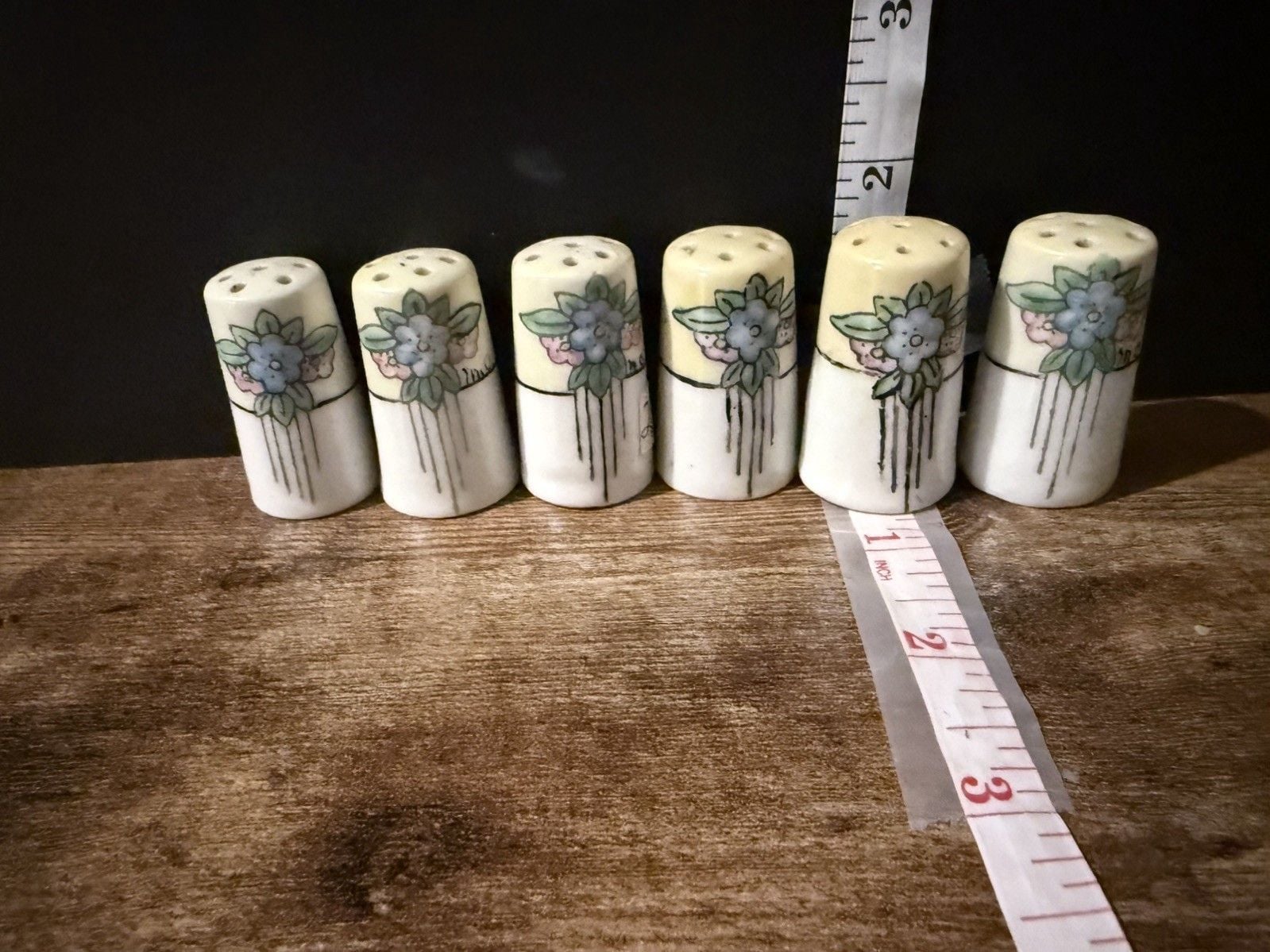 Vintage Salt & Pepper Shakers Lusterware Mini Ceramic Floral Lot of 6 3 Pairs 4